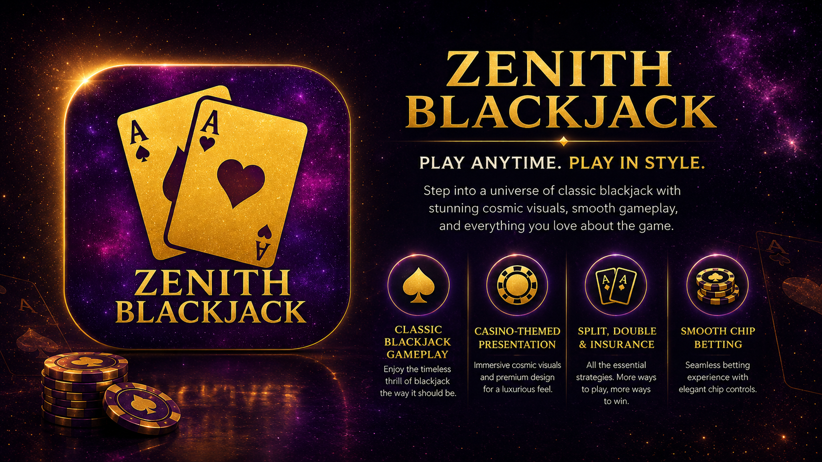 Zenith Blackjack application card